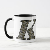 Mit Monogramm Initial K Hydrangea Floral Tasse (Links)