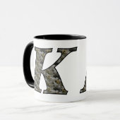 Mit Monogramm Initial K Hydrangea Floral Tasse (Vorderseite Links)