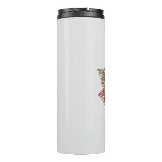 Mit Monogramm Initial K Pink Boho Floral Thermosbecher (Rückseite)