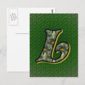Mit Monogramm Initial L Black Daisies Postkarte (Vorne/Hinten)