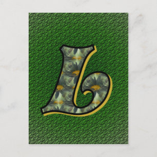 Mit Monogramm Initial L Black Daisies Postkarte