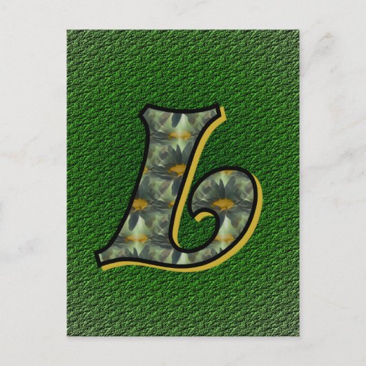 Mit Monogramm Initial L Black Daisies Postkarte (Vorderseite)