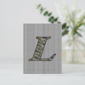 Mit Monogramm Initial L Hydrangea florale Postkart Postkarte (Stehend Vorderseite)