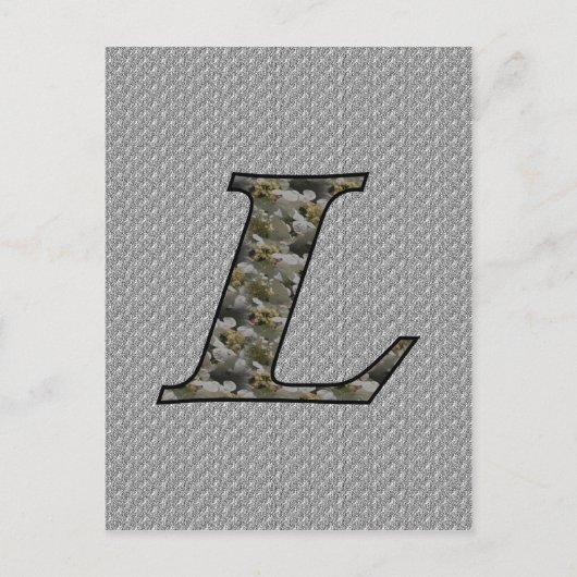 Mit Monogramm Initial L Hydrangea florale Postkart Postkarte (Vorderseite)