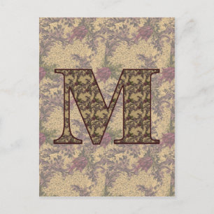 Mit Monogramm Initial M Elegante Florenz Postkarte