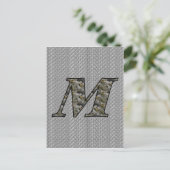 Mit Monogramm Initial M Hydrangea Floral Postkarte (Stehend Vorderseite)