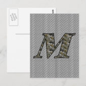 Mit Monogramm Initial M Hydrangea Floral Postkarte (Vorne/Hinten)