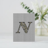 Mit Monogramm Initial N Hydrangea Floral Postkarte (Stehend Vorderseite)