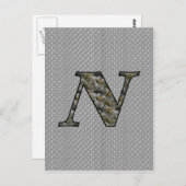 Mit Monogramm Initial N Hydrangea Floral Postkarte (Vorne/Hinten)
