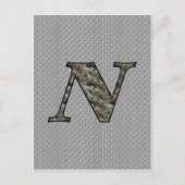 Mit Monogramm Initial N Hydrangea Floral Postkarte (Vorderseite)