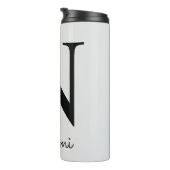 Mit Monogramm Initial N Pink Boho Floral Thermosbecher (Nach rechts gedreht)