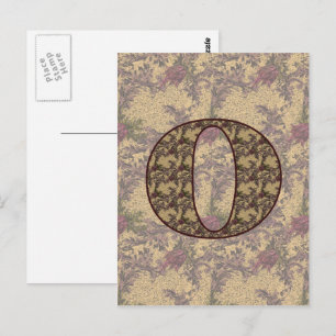 Mit Monogramm Initial o Elegante Postkarte