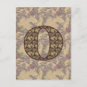 Mit Monogramm Initial o Elegante Postkarte (Vorderseite)