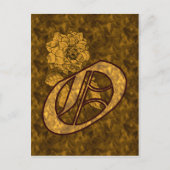 Mit Monogramm Initial-O-Gold-Peony-Postkarte Postkarte (Vorderseite)