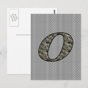 Mit Monogramm Initial O Hydrangea Floral Postkarte