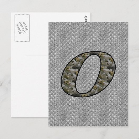 Mit Monogramm Initial O Hydrangea Floral Postkarte (Vorne/Hinten)