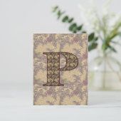Mit Monogramm Initial-P Elegante Postkarte (Stehend Vorderseite)