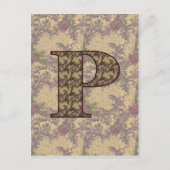 Mit Monogramm Initial-P Elegante Postkarte (Vorderseite)