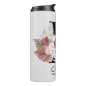Mit Monogramm Initial P Pink Boho Floral Thermosbecher (Nach links gedreht)