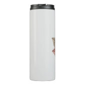 Mit Monogramm Initial P Pink Boho Floral Thermosbecher (Rückseite)