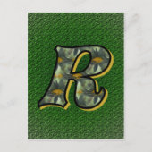 Mit Monogramm Initial R Black Daisies Postkarte (Vorderseite)