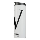 Mit Monogramm Initial W Pink Boho Girly Floral Thermosbecher (Nach rechts gedreht)