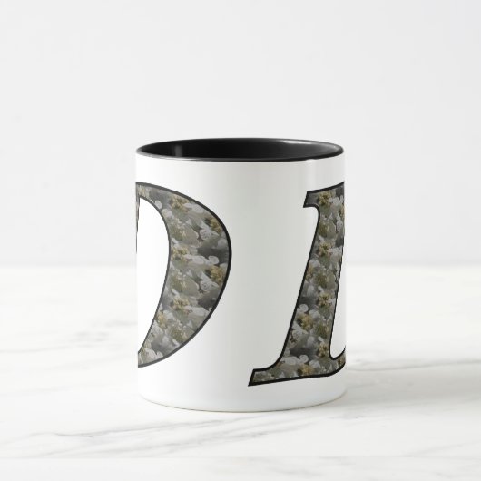 Mit Monogramm initiale D Hydrangea Tasse (Zentrum)