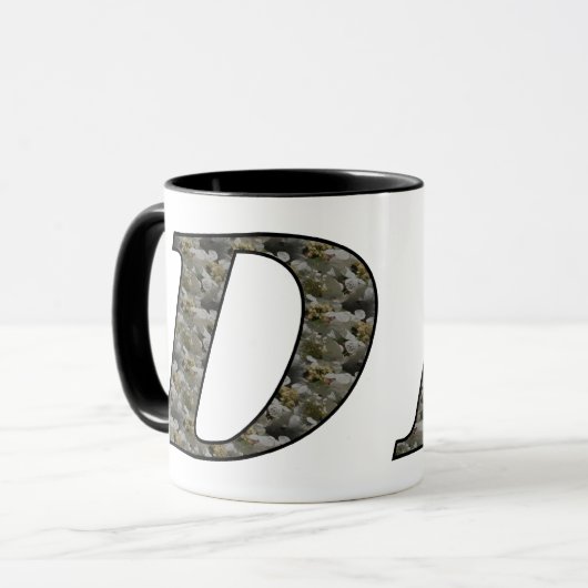 Mit Monogramm initiale D Hydrangea Tasse (Vorderseite Links)