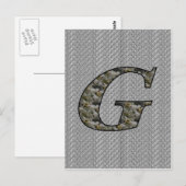 Mit Monogramm initiale G Hydrangea florale Postkar Postkarte (Vorne/Hinten)