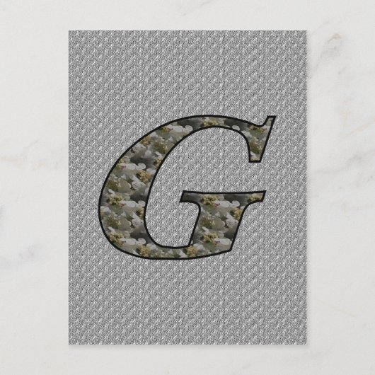 Mit Monogramm initiale G Hydrangea florale Postkar Postkarte (Vorderseite)