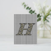 Mit Monogramm initiale H Hydrangea florale Postkar Postkarte (Stehend Vorderseite)