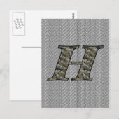 Mit Monogramm initiale H Hydrangea florale Postkar Postkarte (Vorne/Hinten)