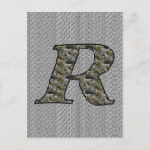 Mit Monogramm initiale R Hydrangea florale Postkar Postkarte (Vorderseite)