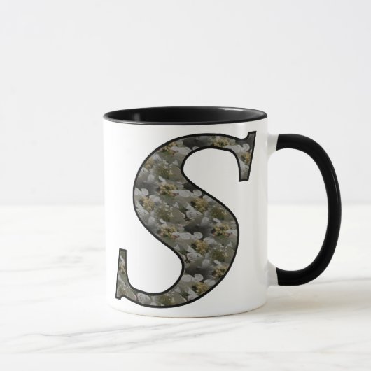 Mit Monogramm initiale S Hydrangea Tasse (Rechts)