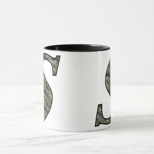 Mit Monogramm initiale S Hydrangea Tasse (Zentrum)