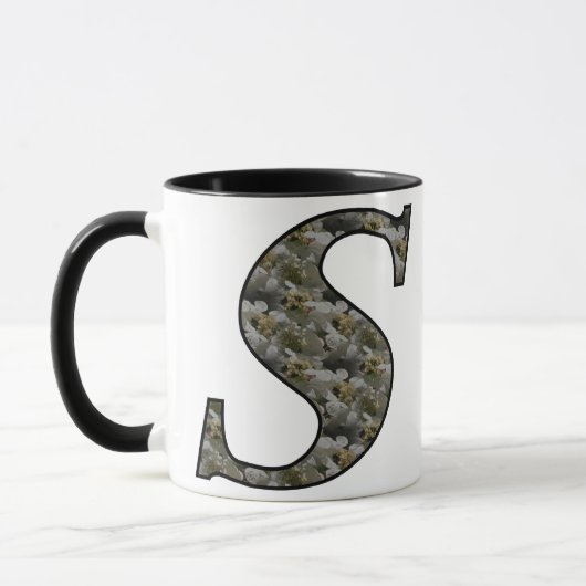 Mit Monogramm initiale S Hydrangea Tasse (Links)