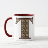 Mit Monogramm initiale T Elegante Tasse (Links)