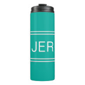 Mit Monogramm Initialen Aquamariner Trinkbehälter Thermosbecher (Vorderseite)