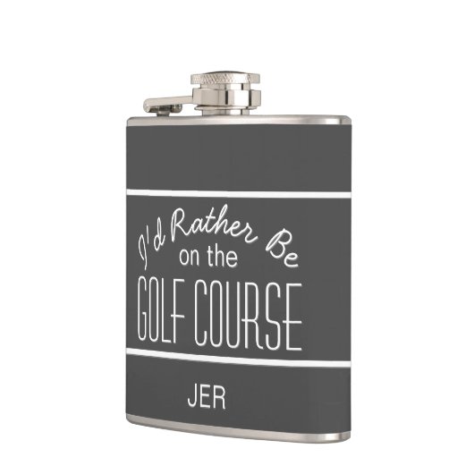 Mit Monogramm Initialen des Golfkurses Grau Flachmann (Links)