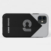 Mit Monogramm Initialen Minimalistisch grau und sc Case-Mate iPhone Hülle (Rückseite (Horizontal))