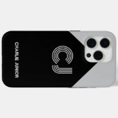 Mit Monogramm Initialen Minimalistisch grau und sc Case-Mate iPhone Hülle (Rückseite (Horizontal))