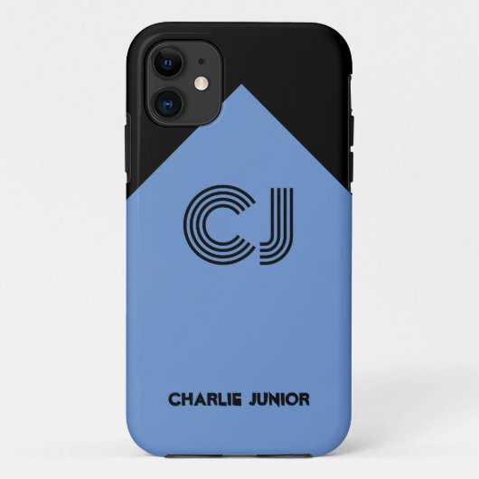 Mit Monogramm Initialen Minimalistisch schwarz & a Case-Mate iPhone Hülle (Rückseite)