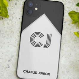 Mit Monogramm Initialen Minimalistisch Schwarz und Case-Mate iPhone Hülle