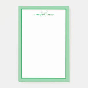 Mit Monogramm Initialen mit personalisiertem Namen Post-it Klebezettel