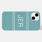 Mit Monogramm Initialen Moderne Aquamarine Vorlage Case-Mate iPhone Hülle (Rückseite (Horizontal))