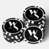 Mit Monogramm Initialen Name Schwarz und Weiß Pokerchips (Stapel)