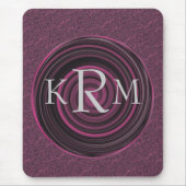 Mit Monogramm Initialen Plum Wirbel Mousepad (Vorne)
