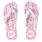 Mit Monogramm Initialen Rosa Floral Women's Badesandalen (Fußbett)