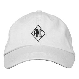 Mit Monogramm Initialen schwarz, drei Buchstaben Bestickte Baseballkappe