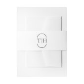 Mit Monogramm Initialen White Wedding Einladungsbanderole (Vorderseite Beispiel)